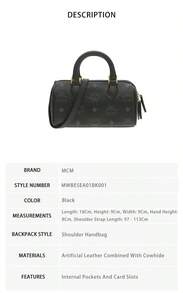 Bolso de hombro para mujer Mcm Ella Visetos Series con estampado vintage, correa lateral y asa MWBESEA01BK001 - Negro MWBESEA01BK001 - Ver 8