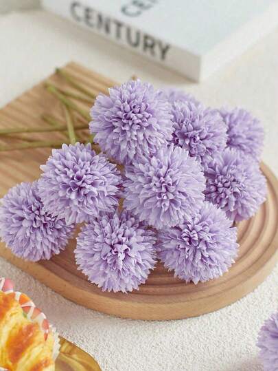 24/1pc Artificial Chrysanthemum Ball, Dandelion, Hydrangea Mixed Bouquet, Can Be Used As A Gift For Friends, Brides, Wedding Bouquet Decoration, Also Suitable For Home, Valentine's Day, Graduation Ceremony, Autumn Decoration And Other Occasions.