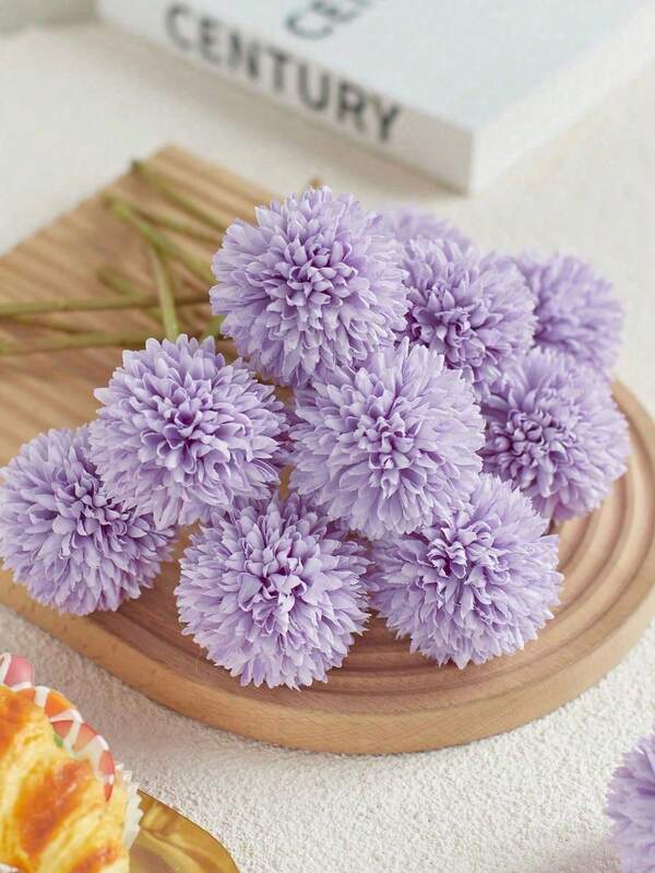 24/1pc Artificial Chrysanthemum Ball, Dandelion, Hydrangea Mixed Bouquet, Can Be Used As A Gift For Friends, Brides, Wedding Bouquet Decoration, Also Suitable For Home, Valentine's Day, Graduation Ceremony, Autumn Decoration And Other Occasions.