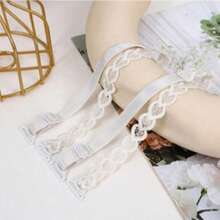 6pcs Heart Lace Water-Soluble Embroidered Bra Straps, Replacement Bra Accessories, Versatile Wide & Narrow Back Straps, Suitable For Daily Dresses - A - View 4