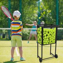 Professional Tennis Ball Cart Rolling Cart For Pickleball Baseballs Organizer - Black - View 4