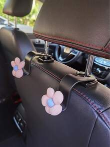 2個裝可愛花朵汽車座椅收納掛鉤，小掛鉤適用於汽車靠背收納，適合日常車內用品與包包收納等 - 花朵掛鉤 - 查看 9