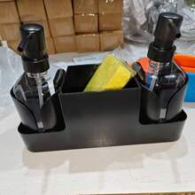 1pc Kitchen Countertop Lotion Dispenser Bottle Sponge Storage Box Bathroom Sink Organizer 3-In-1 Set - A - View 11