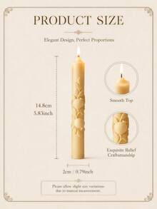 1pc Vintage Pomegranate Shaped Long Tapered Candle, Size 0.79 X 5.83 Inches, Photography Prop, Ideal For Home Decor And Room Arrangement, Great Gift For Women And Birthday - A - View 10