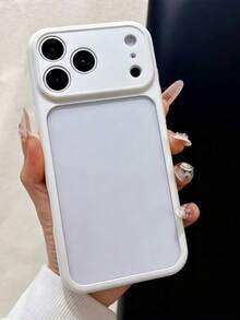 新款智慧型手機保護殼，時尚可愛，極簡創意個性化，3合1材質，2.8mm厚，多彩純色，頂級磨砂親膚觸感，粉色、藍色、黑色、白色，透明背板，全包防摔，相容 iPhone 11/12/13/14/15/16/17/17 Pro Max/17 Pro/12 Pro/12 Pro Max/13 Pro/13 Pro Max/14 Pro/14 Pro Max/15 Pro/15 Pro Max/16 Pro Max/16 Pro - 白色 - 查看 2