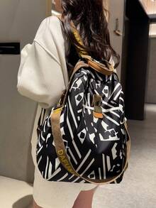 New Fashion Cradle Bag Large Capacity Solid Color Backpack, Storage Bag Multi Functional Travel Mommy Bag Shoulder Bag, - Multicolor - View 4