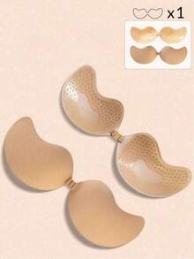 1/2Pcs Wire-Free Silicone Backless Self Adhesive Push Up Sticky Bra, Strong Support Reusable Invisible Bust Lifter For Wedding Gowns, Pool Parties, Summer Beach Dresses & Low Cut Outfits - Multicolor - View 38