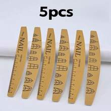 5-1pc Nail File Nail Polisher 100/180 Grit Washable, Wear-Resistant, Double-Sided With Scale And Nail Shape Template, Nail File Sandpaper Board Manicure Tool And Nail Polishing File Suitable For Manicure Beginners And Nail Salons - Multicolor - View 11