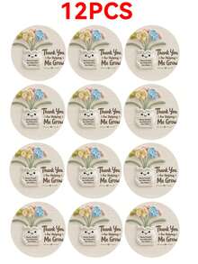 1/6/12pcs "Thank You For Helping Me Grow" Floral Wooden Coasters, Teacher Appreciation Gift, Round Coasters, Suitable For Classroom, Home Office, Back To School Decor, Desk Decor, Thank You Gift, Conveying And Positive Energy - The Flowers Thank You - View 10