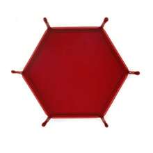 1 pieza Bandeja de almacenamiento plegable de cuero PU y terciopelo, bandeja hexagonal para dados, caja de almacenamiento para dados, organizador de juegos de dados de escritorio regular, juego de fiesta del Día de San Valentín, rodillo de dados para juego de fiesta del Día de San Valentín, fiesta de invierno, fiesta de primavera, fiesta interior - Multicolor - Ver 8