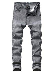 Men's  Ripped Skinny Jeans - Grey - View 7
