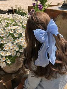 1件可愛蝴蝶結流蘇髮夾，適合幼女，大尺寸髮飾，適合後腦佩戴，適合日常穿著與度假 - 彩色 - 查看 3