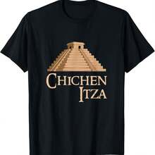 CRUDO Unisex-Adults Black Cotton 65% Polyester 35% Short Sleeve Crew Neck T-Shirt Small Chichen Itza And Pyramid For Summer Archeological Vacation T-S - Black - View 7