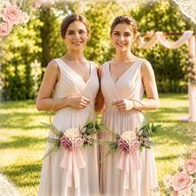Bridal Bridesmaid Wedding Floral Hoop Wreath Artificial Flower Bouquet For Party Ceremony Anniversary Dinning Wedding Table Centerpieces Decor - Multicolor - View 2