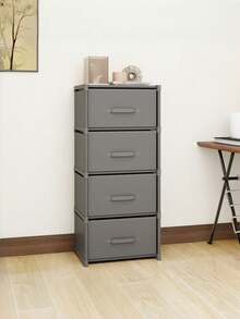 1pc Minimalist Multi-Color Fabric Drawer Cabinet, Black/Grey/White Freestanding Stackable Bedside Storage Rack, Metal Frame Space-Saving Vanity Cabinet, Suitable For Dorm, Apartment And Bedroom, Back To School And Moving Essentials, Laundry Room And Home Daily Storage - Multicolor - View 9