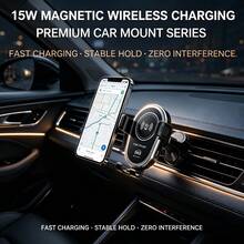 Cargador inalámbrico magnético ajustable minimalista para coche - Multicolor - Ver 2