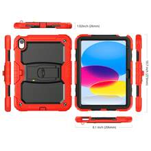 适用于 iPad (A16) 第 11 代/Air11/Air13 M3 (2025) 第 9/8/7 代 (2021/2020/2019) 的重型防震保护壳，坚固耐用的硬壳保护套，内置支架，适用于 10.2 英寸 iPad 2021/2020/2019。 - 紅色 - 查看 12