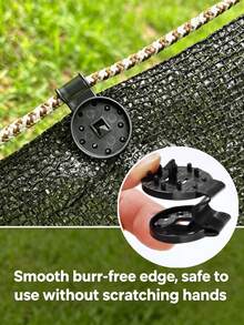 10/50/100pcs Black Upgraded Shade Net Clips With Rope Holes, Reusable Weather-Resistant Plastic Lock Clips, Suitable For Shade Nets, Greenhouses, Hail Nets, Camping Tarps And Outdoor Windproof Installation - Black - View 8