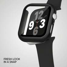 Sport Band And Case Compatible With Apple Watch 38/40/41/42/44/45/46/49mm , Silicone Waterproof Strap With Cover Combo For Apple Watch All Series - Black - View 5