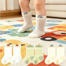 3 Pasang Kaos Kaki Bayi Kartun, Jaring Lebar Bernapas, Tanpa Tulang, Tidak Ada Benang yang Terlepas, Kaos Kaki Katun Tipis untuk Bayi dan Balita, Musim Semi dan Musim Panas - MultiWarna - View 1