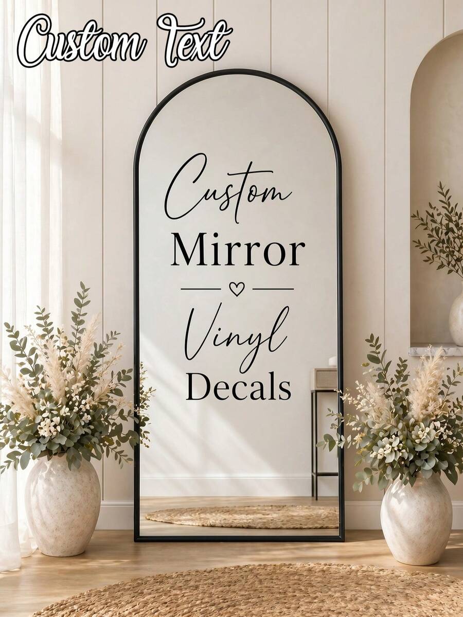 1 pieza Pegatina de espejo personalizada para boda, Letrero de bienvenida de entrada de boda, Pegatina de espejo de vinilo personalizada, Pegatina de espejo personalizada para cumpleaños, Letrero de bienvenida personalizado para fiesta de cumpleaños, Pegatina de letrero de bienvenida para fiesta de cumpleaños, Pegatina de espejo de piso - Multicolor - Ver 1