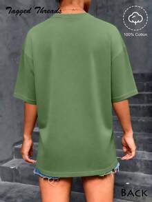 [100% Cotton] Jesus Lemonade Shirt, But My Jesus He Be Makin' Lemonade, Women Graphic Tee Unisex Plus Size Casual Summer Short Sleeve Daily T-Shirt - 綠色 - 查看 2