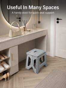 Minimalist Folding Stool With Easy Hand Carry Handle Premium Plastic Portable Stool For Adults And Teens Sturdy Build Foldable Stool Perfect For Indoor Seating And Party Use Strong Square Base Outdoor Furniture Camping Essentials Picnic Essentials - Multicolor - View 10