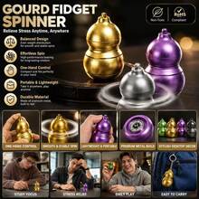 1pc Metal Gourd Fingertip Spinner Keychain, Portable Stress Relief Finger Spinner Toy, Backpack Pendant, Anti-Anxiety EDC Handheld, Magnetic Return, Smooth Play, Personalized Desktop Ornament, Great Gift - Multicolor - View 2