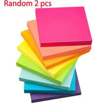 8 Notebooks/400 Sheets Of Fluorescent Sticky Notes, 3x3 Inches (Approx. 7.5x7.5 Cm), Mixed Colors, Self-Adhesive With String; Suitable As A Christmas Gift For Friends Or As School Supplies. - one-size - View 12