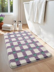 DAJIANG 1 buah Keset Lantai Kamar Mandi, Bertekstur Lembut dan Nyaman di Kaki, Pola Kotak-kotak Warna Blok, Lapisan Belakang TPR Anti Selip, Cocok untuk Dapur, Luar Ruangan, Dalam Ruangan, Lorong, Kamar Tidur, Ruang Tamu, Samping Tempat Tidur, Dapat Dicuci dengan Mesin, Mudah Dibersihkan, Karpet Dekorasi Kamar Mandi - MultiWarna - View 4