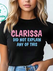 Camiseta unisex, Camiseta Clarissa Explains It All: Camiseta retro de los 90 para millennials, blusas para mujer, camisetas de mujer, blusa, camisetas - Negro - Ver 1