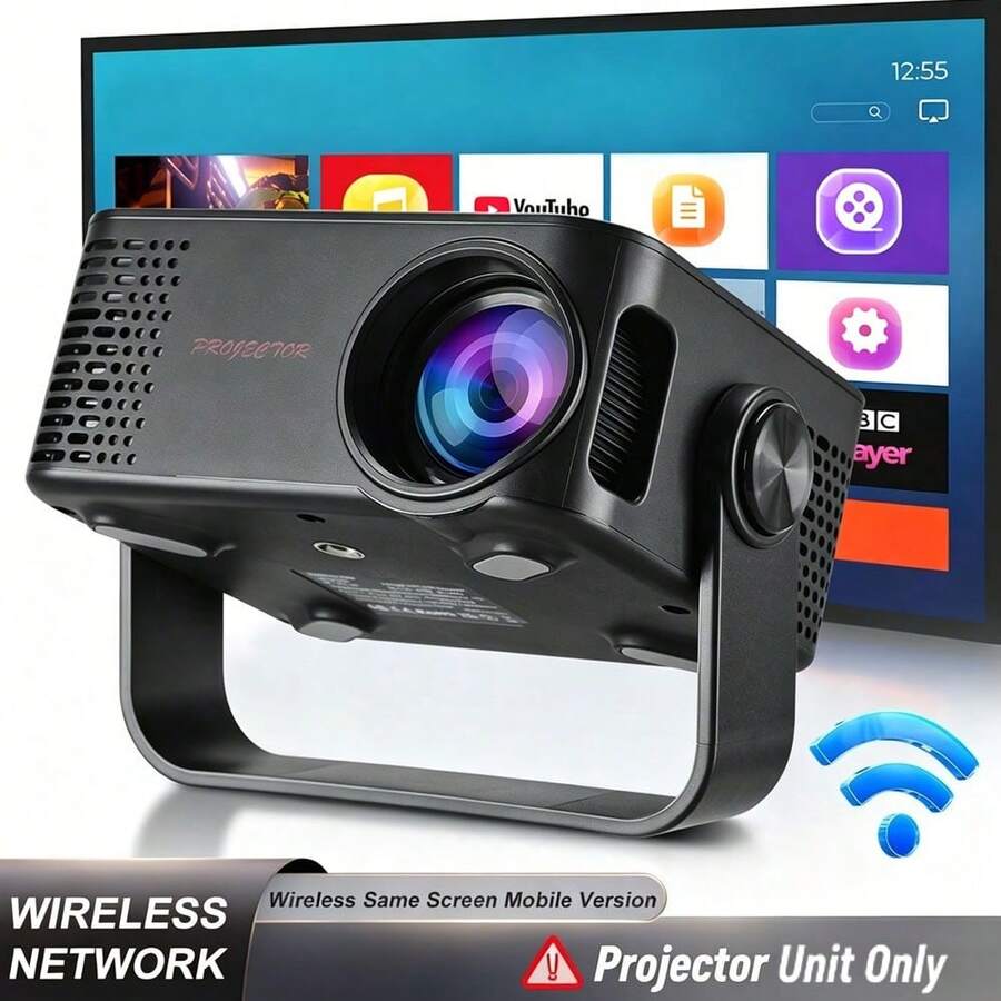 MOMAN 1pc Wireless Screen Mirroring Dongle Without Adapter, WiFi 6 Bluetooth 5.0 4K Home Theater Projector, Native 1080P Auto Keystone Correction Portable Smart TV Stick For IOS Android