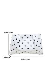 Tas Tangan Kecil Polkadot Chic untuk Wanita, Desain Niche Baru Musim Panas 2026, Clutch Kasual Mewah untuk Kantor dan Perjalanan - Putih - View 3