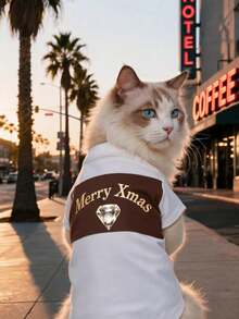 Fun 2026 Christmas Pattern Pet T-Shirt, Suitable For Cats And Dogs, Soft And Skin-Friendly Holiday Cat Supplies, Cute Christmas Outfit To Make Dogs Happy - Multicolor - View 12