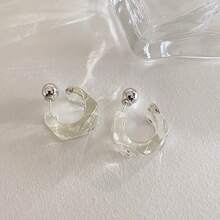 Korean Transparent Acrylic Geometric C-Shaped Earrings For Women And Girls, Party Travel Jewelry Gift - C-shaped - View 6