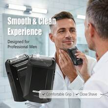 WEEME Reciprocating Foil Shaver With Pop-Up Sideburn Trimmer USB Type C Recharge Portable Men Barber Travel Electric Razor - Black - View 6
