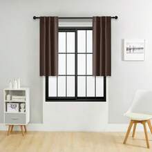 1 pieza/2 piezas Cortinas opacas de unicolor/Cortinas con bolsillo para barra/Cortinas con pestaña trasera/Cortinas con clip/Múltiples métodos de colgado/Cortinas opacas para habitación/Cortinas opacas con protección de privacidad y aislamiento térmico/Adecuadas para sala de estar, dormitorio, sala de estudio/Cortinas de color marrón oscuro - marron oscuro - Ver 11