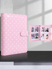 1Set Polka Dot Loose-Leaf Binder Card Collection Book, A5 Photocard Binder With 25Pcs 4-Pocket Card Pages, 6 Ring Photocard Holder PU Cover Collector Album Cards Trading Card Organizer Home Travel Anniversary Family Photo Album Collection Notebook - Multicolor - View 12