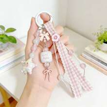 Ins Style Sweet Pink Pendant Keychain, Y2K Aesthetic Bow & Star Bag Charm, Cute Phone Lanyard - Multicolor - View 6