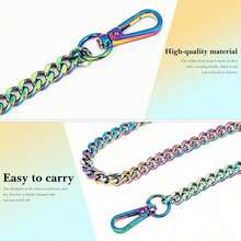 Correas de cadena metálica arcoíris para bolsos, correas de hombro y bandolera, correa de cadena plana de repuesto para bolsos y bolsas - Multicolor - Ver 6