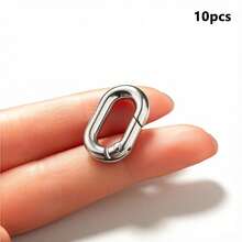 10pcs Small Spring Hooks Metal Oval Clip For Purse Keychain Replacement, Purse, Wallet, Car Key Rings - Multicolor - View 9