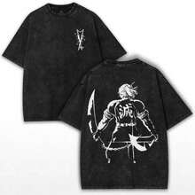 ones llamativas en la parte delantera y trasera para un estilo urbano audaz y moderno. Camiseta Tokyo para amantes de manga, ropa de hombre, camiseta tropical de cuello redondo, Shoe Bestie. - Negro - Ver 1