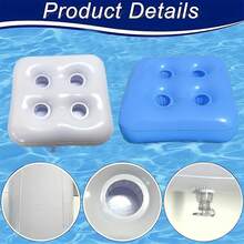 Giá đỡ ly uống nước bơm hơi, đế lót ly nổi hình vuông bơm hơi bằng PVC cho bãi biển và hồ bơi, phù hợp cho tiệc hồ bơi phong cách Hawaii, trang trí tiệc bar và đồ trang trí ngày lễ - Nhiều màu - Xem 5