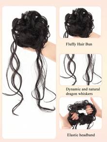 Messy Bun Hair Piece Wavy Curly Scrunchies Synthetic Chignon Ponytail Hair Extensions Thick Updo Hairpieces For Women, Halloween - Multicolor - View 5