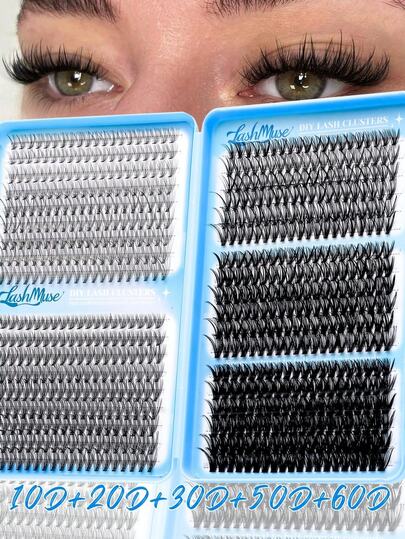 Fengxiu Eyelash Fengxiu 720 Piezas Dramático D-Curl 8-16MM Mezcla, 10D/20D/40D/50D/60D/80D, Libro de Extensiones de Pestañas DIY, Gran Volumen Suave, Pestañas Individuales en Racimo, Crea un Efecto Esponjoso Natural y Despoblado Según Sea Necesario, Adecuado para Principiantes, Gran Capacidad