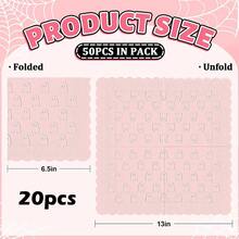 20/40/60pcs Halloween Ghost Embossed Cocktail Napkins, Pink Scalloped Edge Disposable Beverage Napkins, Birthday Party Baby Shower Table Decor - Ghost - View 9