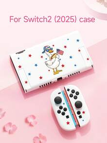 New Switch2 (2025) 遊戲主機配件，1件卡通旗幟風格鴨子印花保護殼，適用於 Switch2、Switch NS/Switch OLED/Lite，Switch 遊戲主機配件，收納袋，Switch 保護殼，送給 Switch 玩家的浪漫禮物 - 彩色 - 查看 21