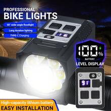 1pc Black ABS Plastic Super Bright Bicycle Front Light With Digital Power Display & Adjustable Bike Mount Clip,Cycling Headlight For Mountain Road Bike Night Riding Commuting Outdoor Cycling Use - Bicycle Light - View 1