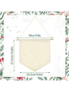 1/2/5/8 Peças Banner de Tela em Branco, Banners de Tela com Vara de Madeira, Suporte de Exibição de Parede para Alfinetes Esmaltados, Alfinetes de Lapela, Distintivos, Botões, Coleção de Patches - Bege 30cm - Visão 2