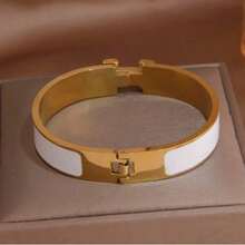 1 Pc Fashion Letter Open Bangle Bracelet For Women, Fashion Brand Jewelry, Multicolor Punk Style Bracelet, Party Gift - Multicolor - View 2